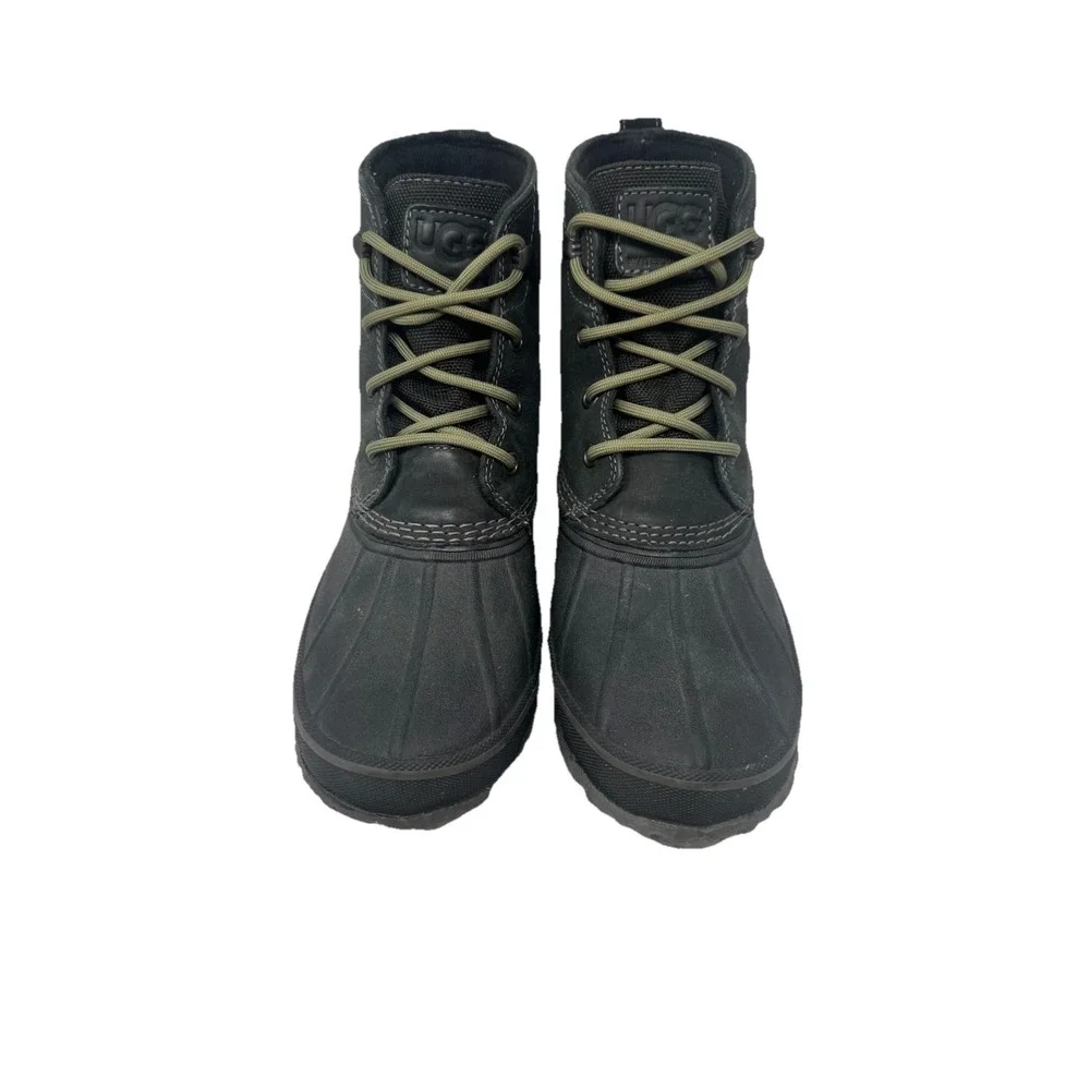 🔥UGG Butte Snow Boots🎱 Black Waterproof Leather Sheepskin Lined Size‎ 9